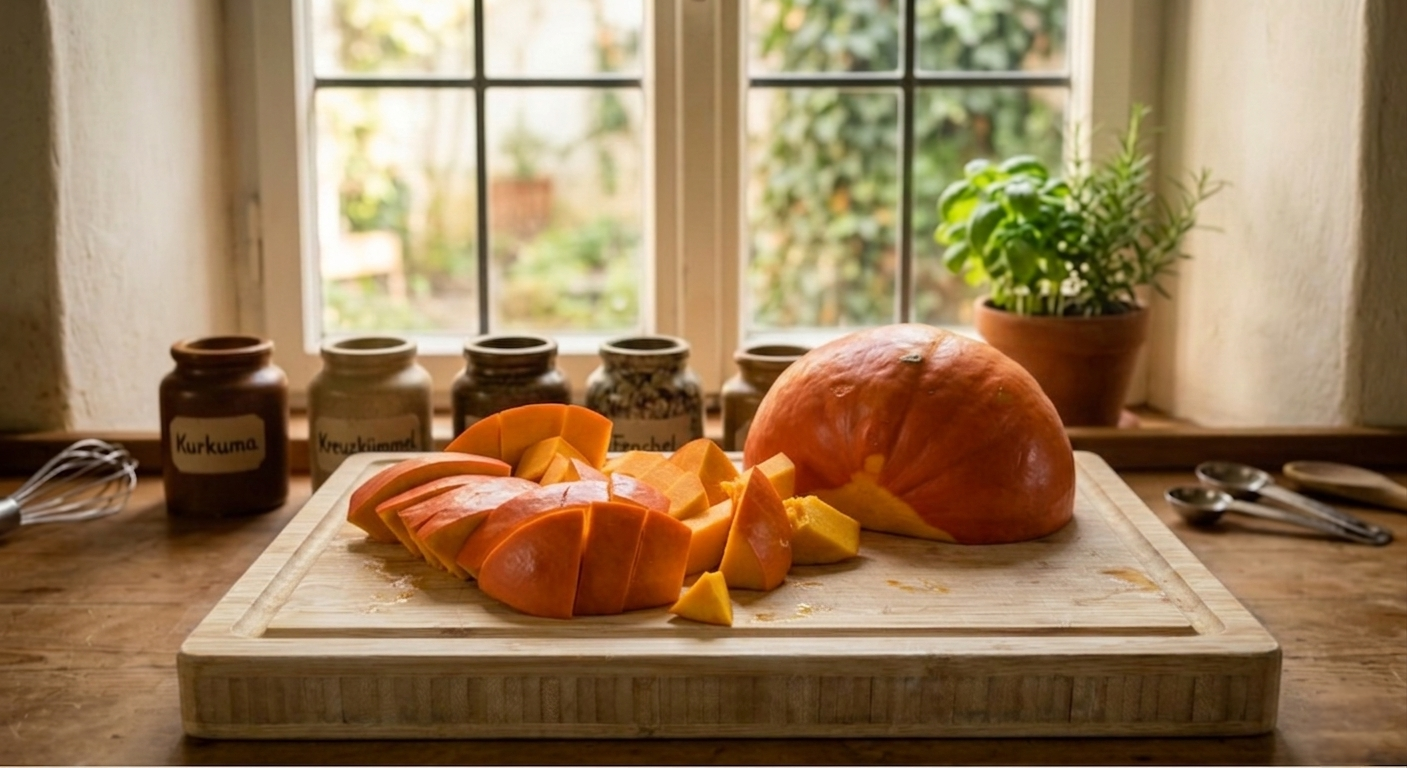 Ayurvedische Kürbissuppe mit Hokkaido und Ingwer
