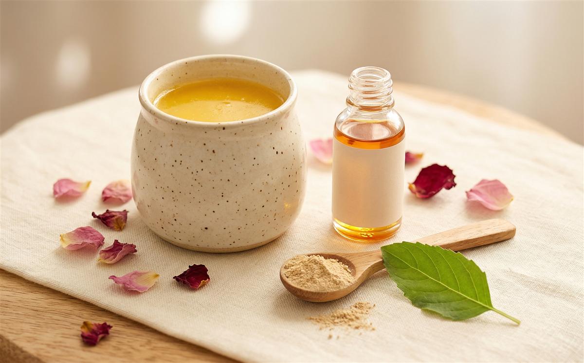 Ayurvedische Hautpflege mit Rosenblüten