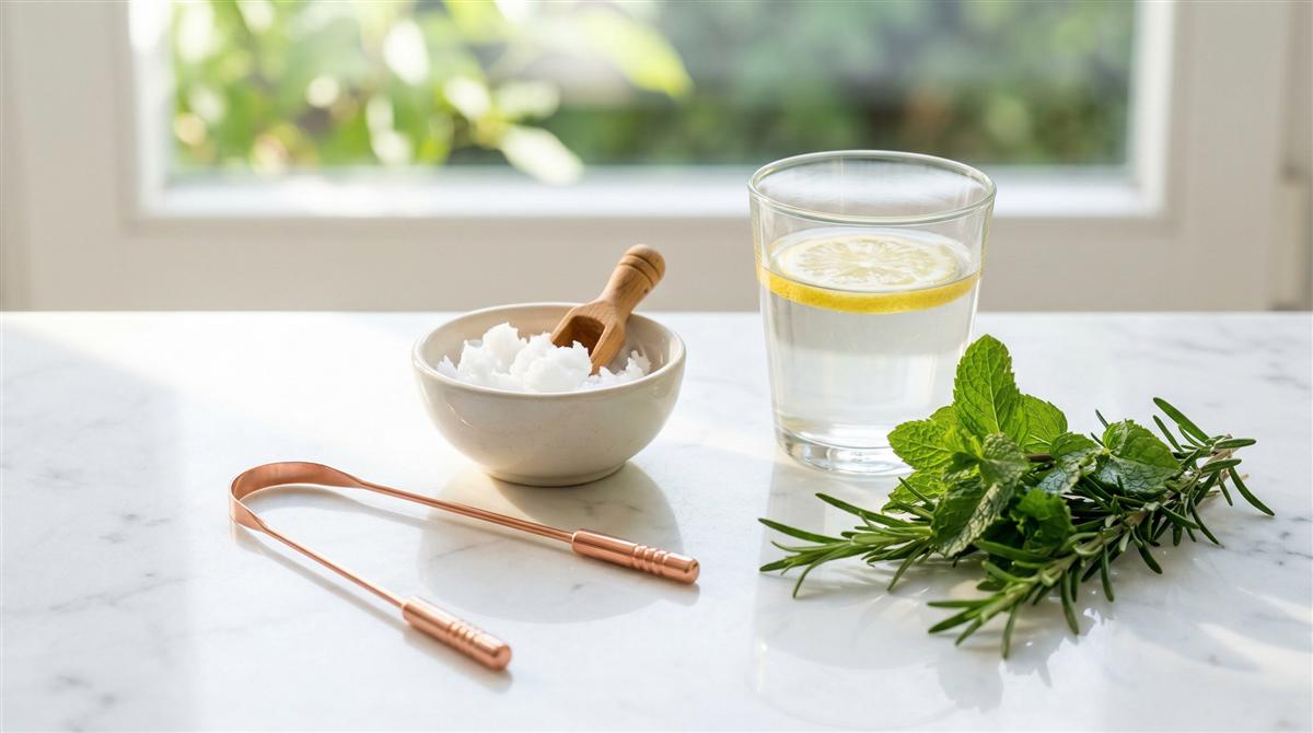 Ayurvedische Morgenroutine Zungenschaber